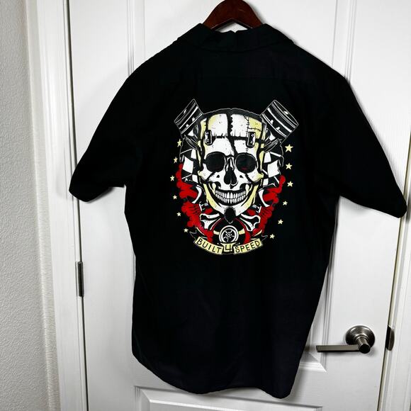 Felon Clothing Co. Short Sleeve Black Work Shirt Button-Up Men’s L Graphic Art - Picture 4 of 10